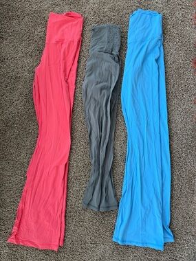 aerie 3-Pack Lounge Pants in Coral, Gray, Bright Blue
